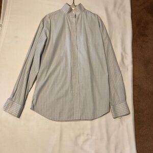 Pale Horse Design Shirt White and Blue Checked 8 1281-19